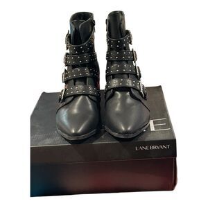 Lane Bryant Black Combat Moto Boots Durable Design